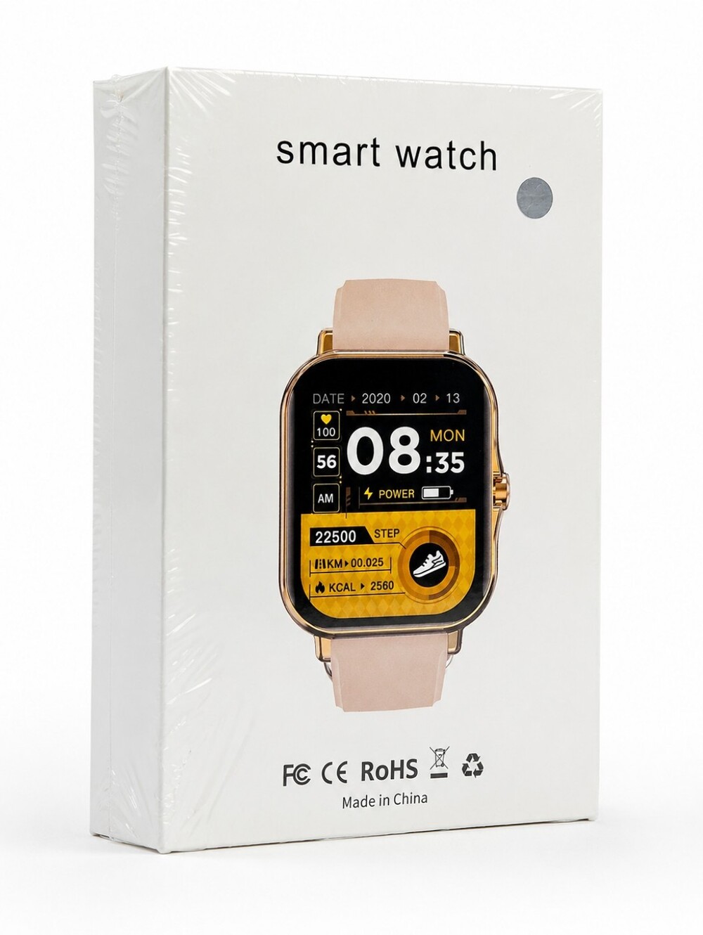 Generic Smart Watch Fitness Tracker Pink Silicone Band Sealed New In Box